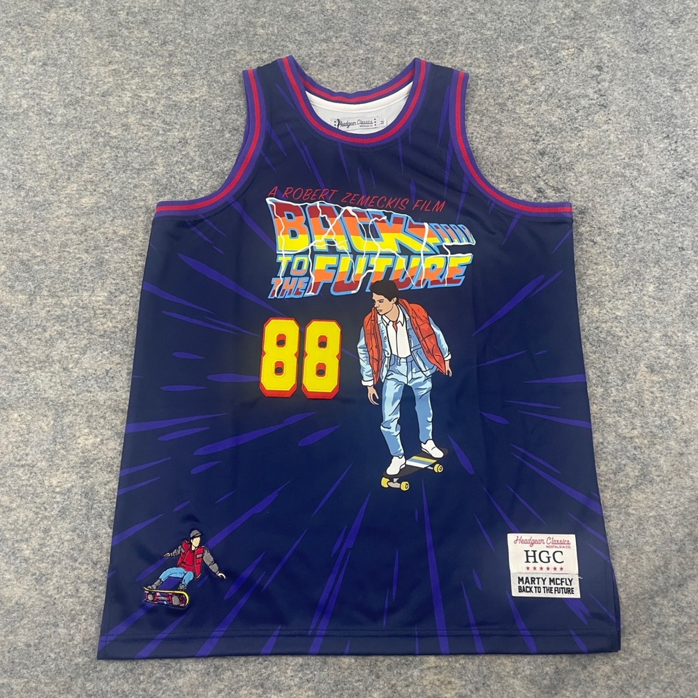 Headgear Classics Back to the Future Marty McFly #88 Basketball Jersey Men's M